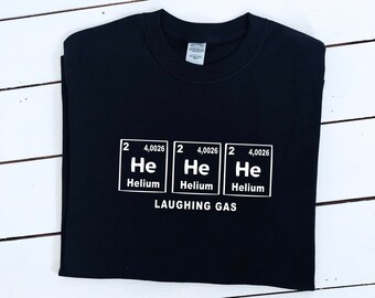 Laughing Gas T-Shirt: Funny Science Graphic unisex & womens Tees