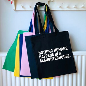 Animal Rights Tote Bag: Handmade 100% Cotton Shoulder Bag