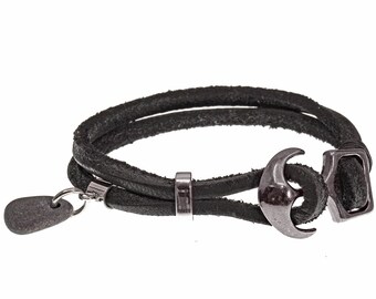 Anchor Bracelet YORICK | Anchor bracelet with stone pendant | Gift - Packaging