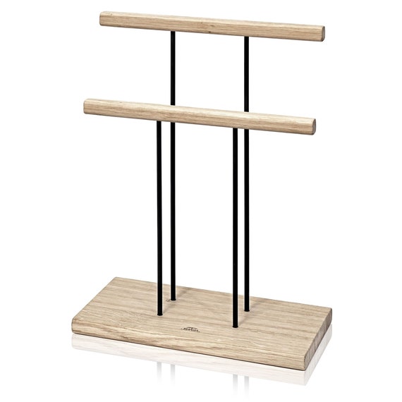 SKONIDA hochwertiger Schmuckständer aus Holz & Metall - hohe Design Schmuckaufbewahrung für lange Ketten - Schmuck-Organizer für Armbänder