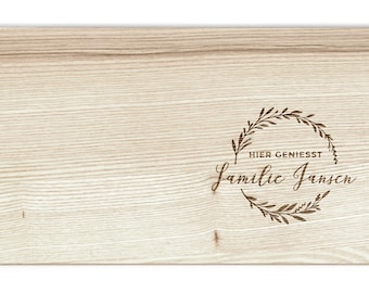 Brotzeitbrett personalisiert - graviertes Vesperbrett aus Holz -  Holz-Schneidebrett mit individueller Gravur - personalisiertes Geschenk