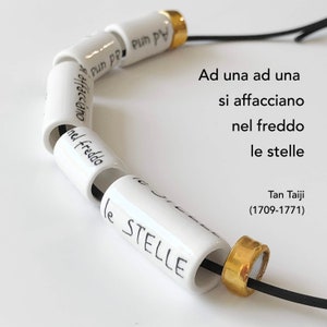 Collana Poetica in Porcellana, Haiku, MADE TO ORDER, Collana Fatta a Mano,  Regalo per Lei,