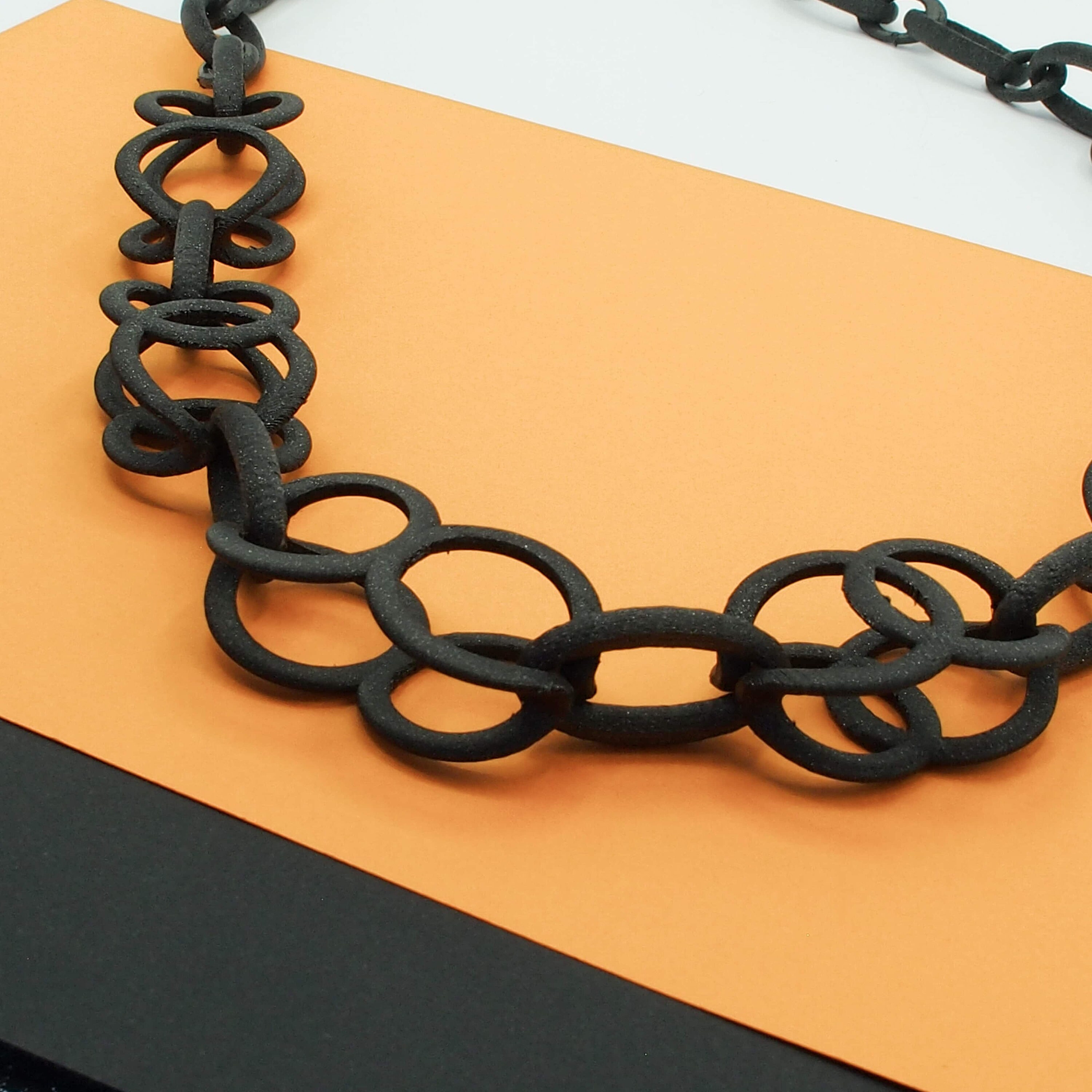 Black Long Necklace Digital Design 3d Printing Jewelry Etsy UK