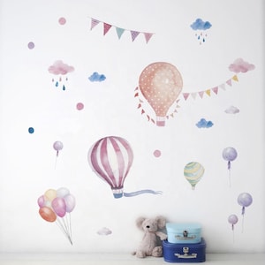 Hot Air Balloon Wall Decals: Pastel Nursery Decor