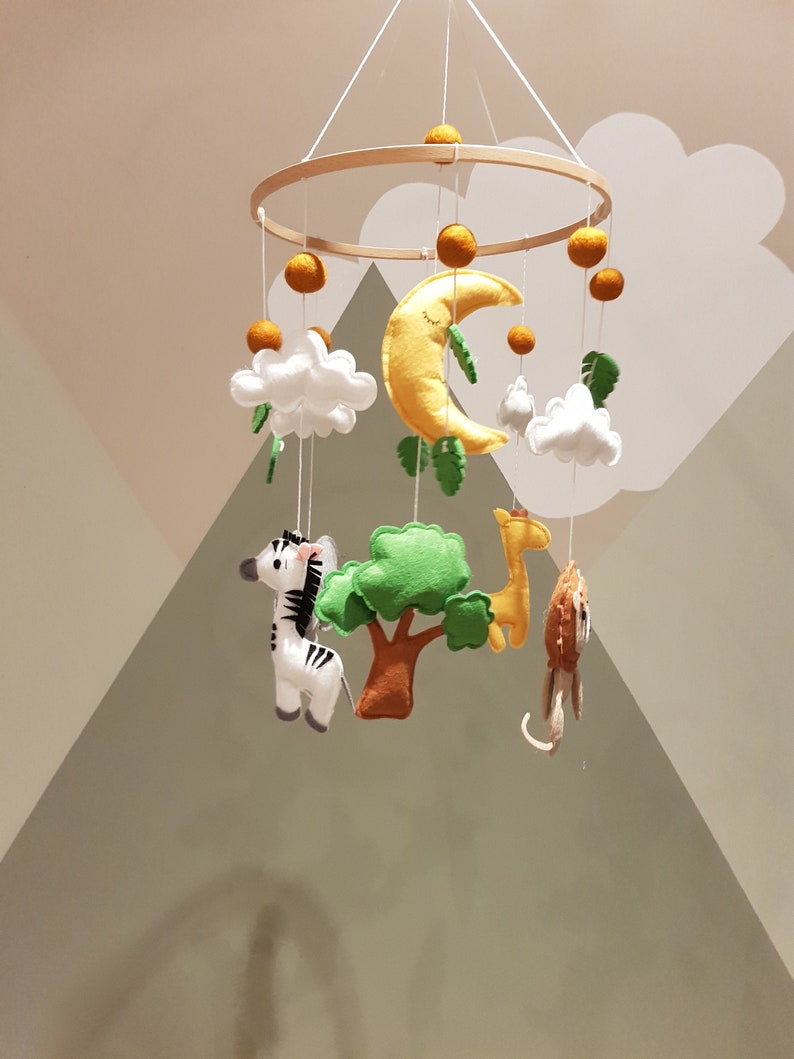 Baby Mobile Nursery / Safari Animals Mobile / Nursery Decor/ Etsy