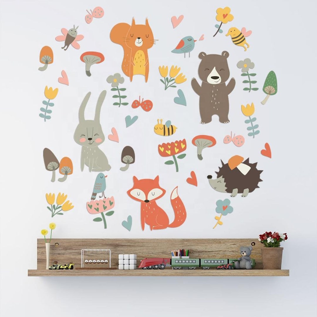 Forest Wall Decal/ Woodland Animals Stickers /wall Sticker Kids Room ...