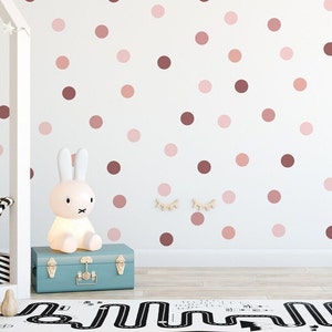 Boho Rose Punkte Wandaufkleber / Wall dots| Aquarell Punkte Aufkleber/ Kinderzimmer Wandaufkleber/ Rose und braune Punkte Aufkleber/ / Wandaufkleber Kinder