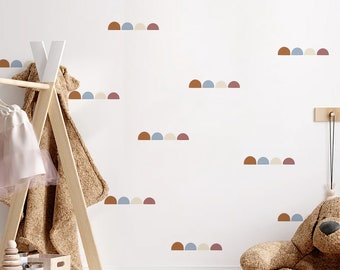 Pegatinas de pared para habitaciones de niños - Calcomanía de pared de guardería de montañas pastel Boho / Calcomanía de pared escandinava /Pegatinas de pared para niños / Calcomanía de pared boho