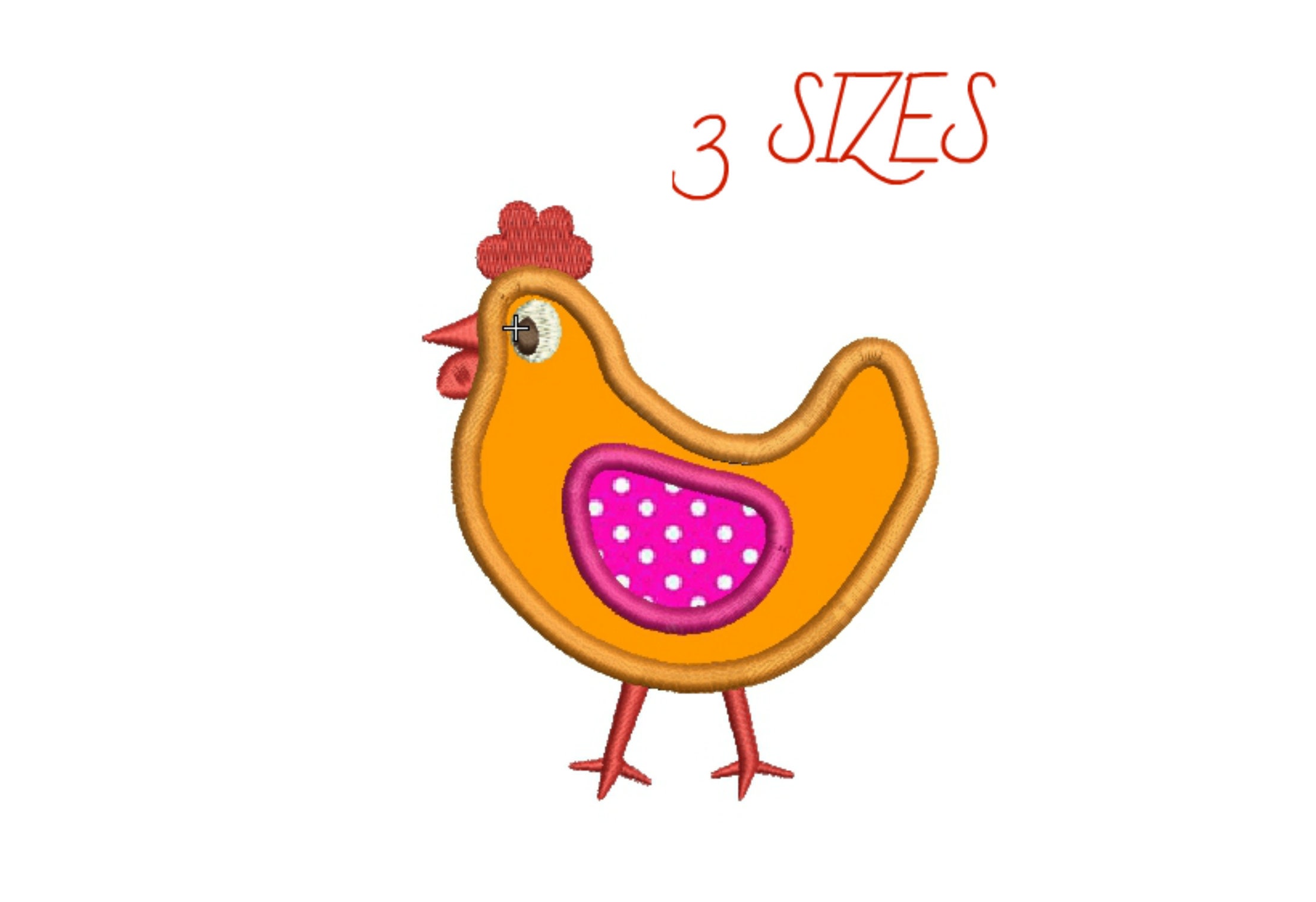 Chicken appliqué embroidery design Chicken machine embroidery Etsy