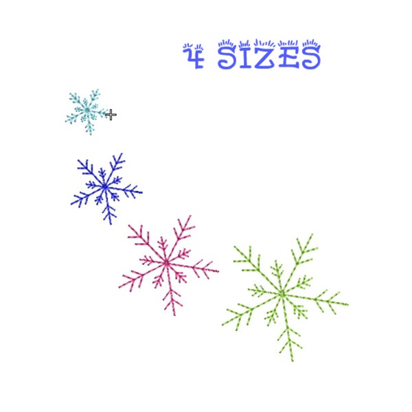 Mini snowflakes machine embroidery designs snowflake hoop 4x4 winter embroidery design snowflakes embroidery pattern