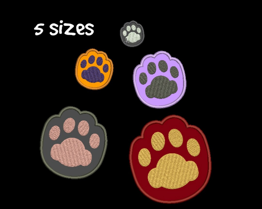 Paw Print Appliqué Embroidery Design Pet Paw Embroidery Designs Paw