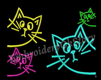 Diseños de bordado de gato divertido diseño de bordado de máquina de gatito divertido diseño de bordado de mascota divertido diseño de bordado de gatito diseños de bordado animal