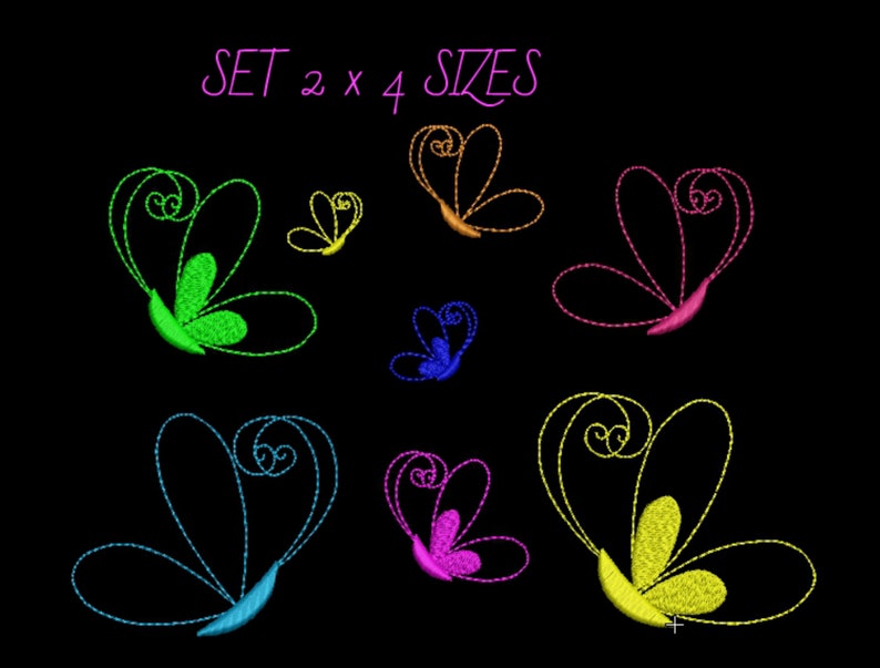 Mini Butterflies Embroidery Design Set Butterfly Mini Machine Etsy