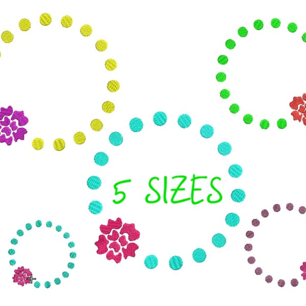 Frame embroidery design frame machine embroidery designs flower frame circle 4x4 5x7 Digital