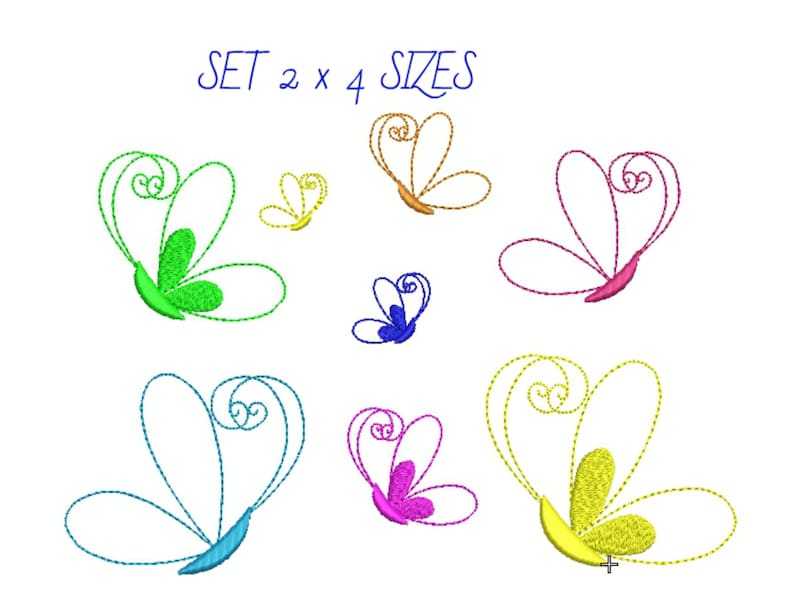 Mini Butterflies Embroidery Design Set Butterfly Mini Machine Etsy