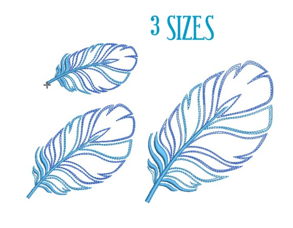 Feather Embroidery Designs. Birds Feather Machine Embroidery