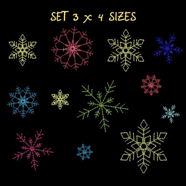 Mini snowflake Embroidery designs Set snowflake hoop 4x4 winter machine embroidery designs snowflakes