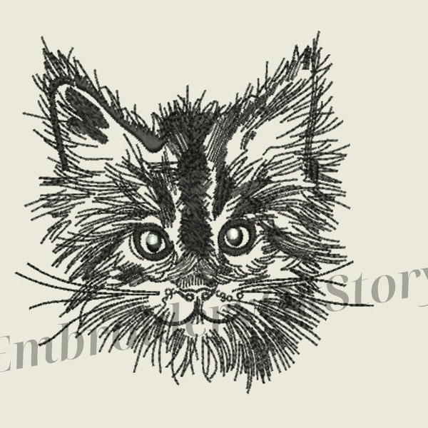 Cat embroidery designs. Kitten machine embroidery design cute pet embroidery design kitty embroidery designs animal