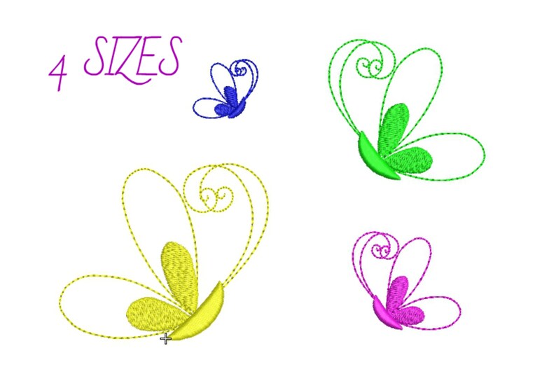 Mini Butterfly Embroidery Design Butterfly Mini Machine Etsy