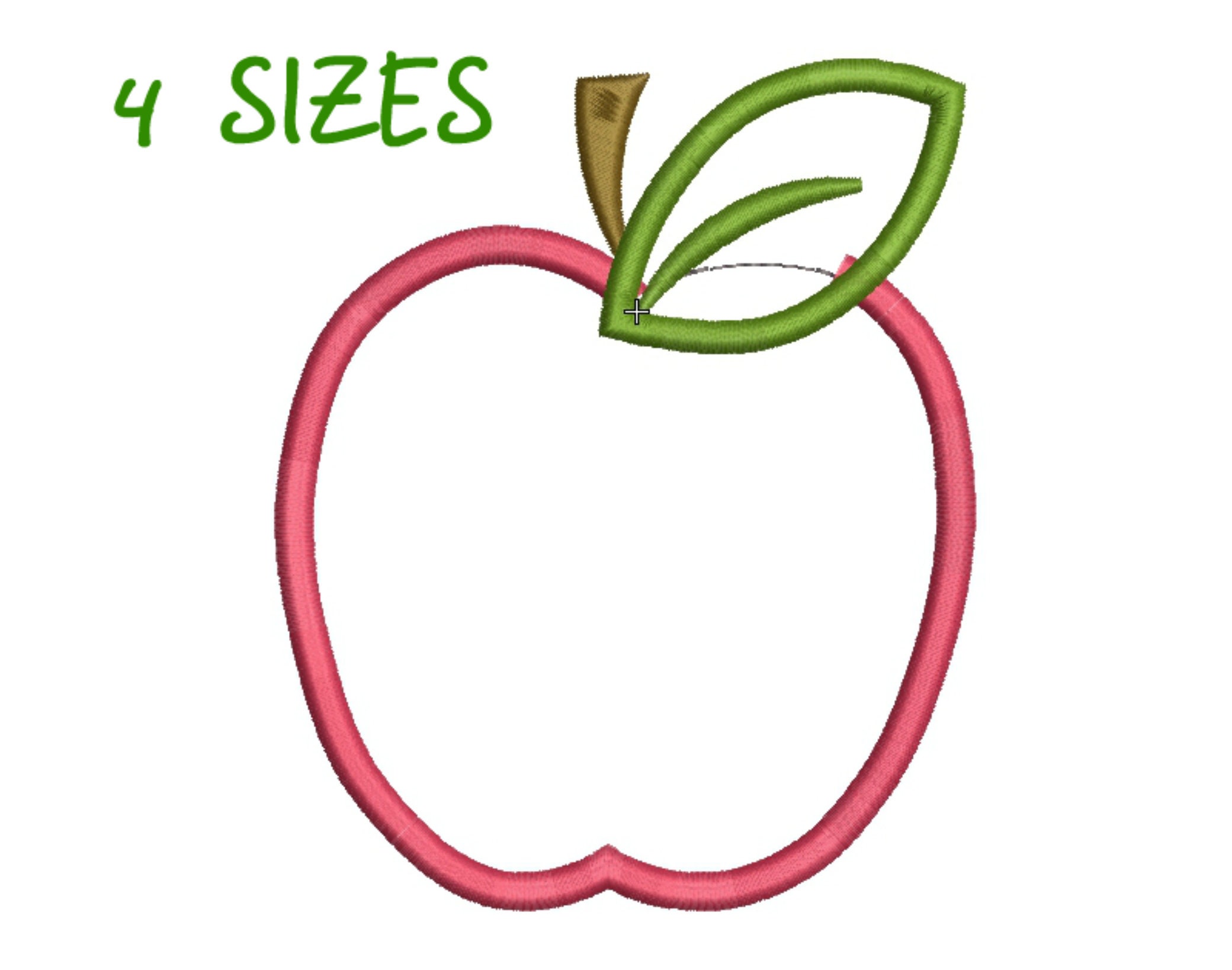 Apple appliqué embroidery design Apple machine embroidery Etsy