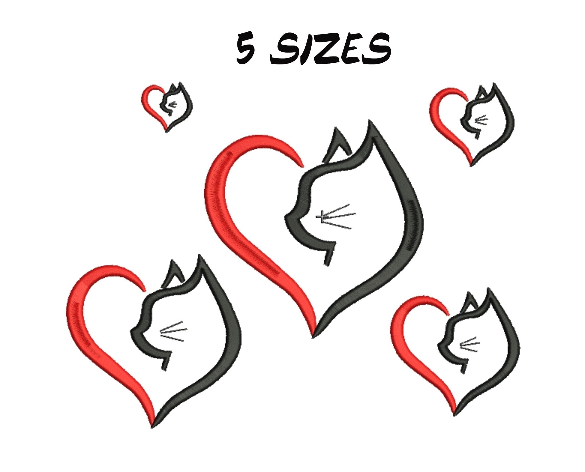 Love cat embroidery design cat love machine embroidery designs  etsy