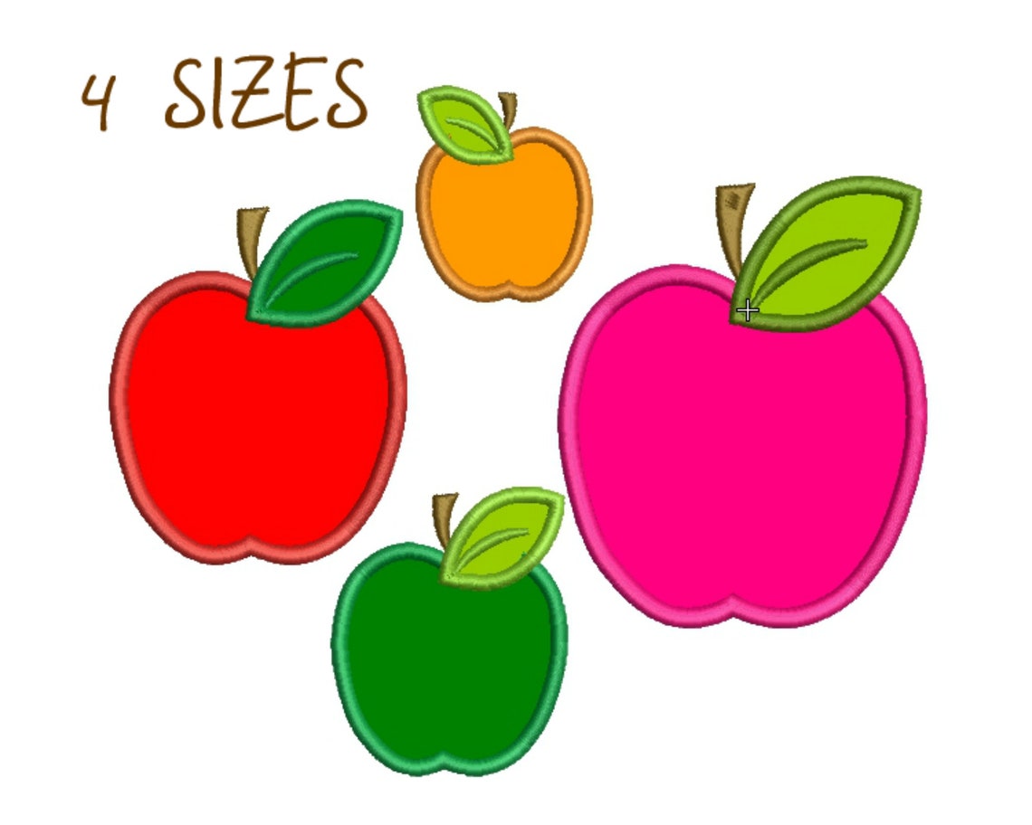 Apple appliqu embroidery design apple machine embroidery  etsy Apple appliqu embroidery design apple machine embroidery  etsy