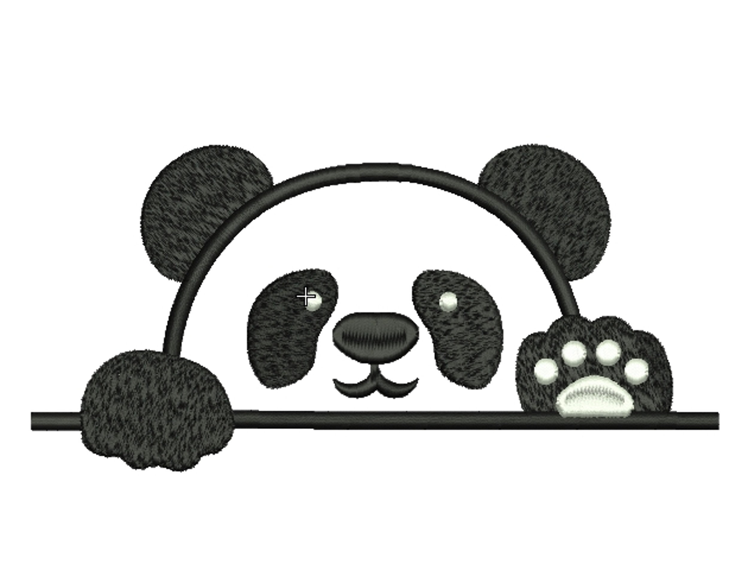 Panda Applique with Short Fur / Plush Doll Applique / Fabric Animal Pa, MiniatureSweet, Kawaii Resin Crafts, Decoden Cabochons Supplies