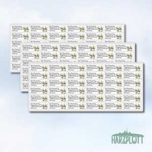 Mini-Sticker mit eigener Adresse personalisiert Blumen Blumentöpfe Sommerblumen Blumen Vintage Stickerbogen Easy Peel Off Sticker Sheet