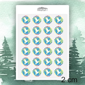 Autocollant Colombe de la Paix Terre Humanité Signe Postcrossing BuJo Planner Filofax Scrapbooking Sticker Sheet A6 Easy Peel Off Sticker Sheet