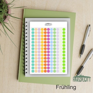 PLANNER BASICS Punkte Klebepunkte Kreise Aufkleber Sticker Planer Kalender Bullet Journal verschiedene Farben Easy Peel Off A6 Sticker Sheet
