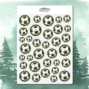Autocollant Championnat de football Fan de football Pelouse Championnat d’Europe Bullet Journal Planner Feuille d’autocollants A6 Feuille d’autocollants facile à décoller
