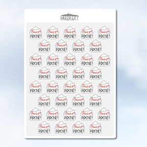 Postcrossing Mini Sticker Thank you Postie! Danke Postmann! Danke Postfrau! Happy Postcrossing Stickerbogen A6 Easy Peel Off Sticker Sheet