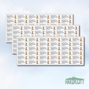 Mini-Sticker mit eigener Adresse personalisiert Mailbox Briefkasten Blumen Vogel Vintage Stickerbogen Easy Peel Off Sticker Sheet
