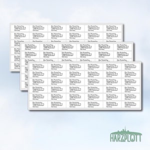Mini-Sticker mit eigener Adresse personalisiert schwarz weiß Anschrift Briefe Dekoration Stickerbogen Easy Peel Off Sticker Sheet