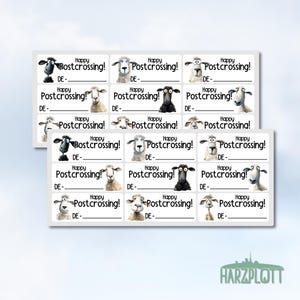 Happy Postcrossing Sticker verrückte süße Schafe schwarzes Schaf Frühling Wolle Tierfreund DE US CA Stickerbogen Easy Peel Off Sticker Sheet