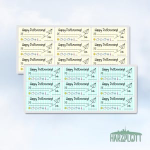Autocollant Postcrossing avion en papier Happy Postcrossing DE US CA Date météo écrire à nouveau autocollant facile à décoller feuille d'autocollants