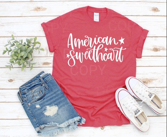 American sweetheart shirt USA sweetheart shirt American girl | Etsy