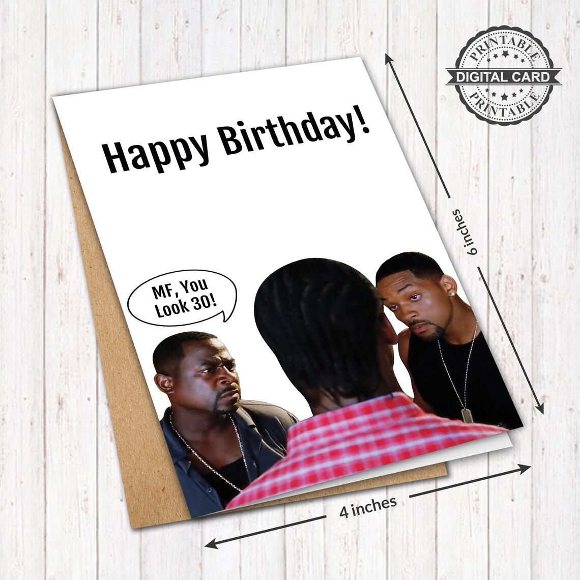 Movie Bad Boys ll Printable Birthday Card Happy Birthday Mf Etsy