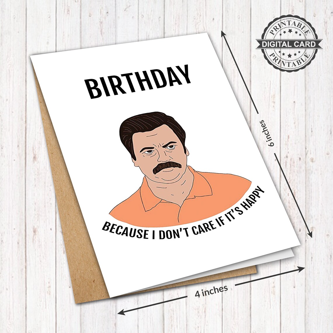 Ron Swanson Printable Birthday Card Parks And Recreation Tv Etsy ron-swanson-printable-birthday-card-parks-and-recreation-tv-etsy