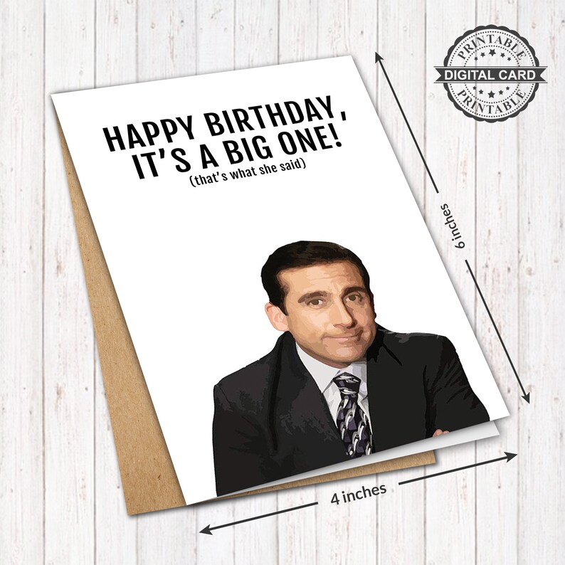 the office birthday card michael scott card print dwight