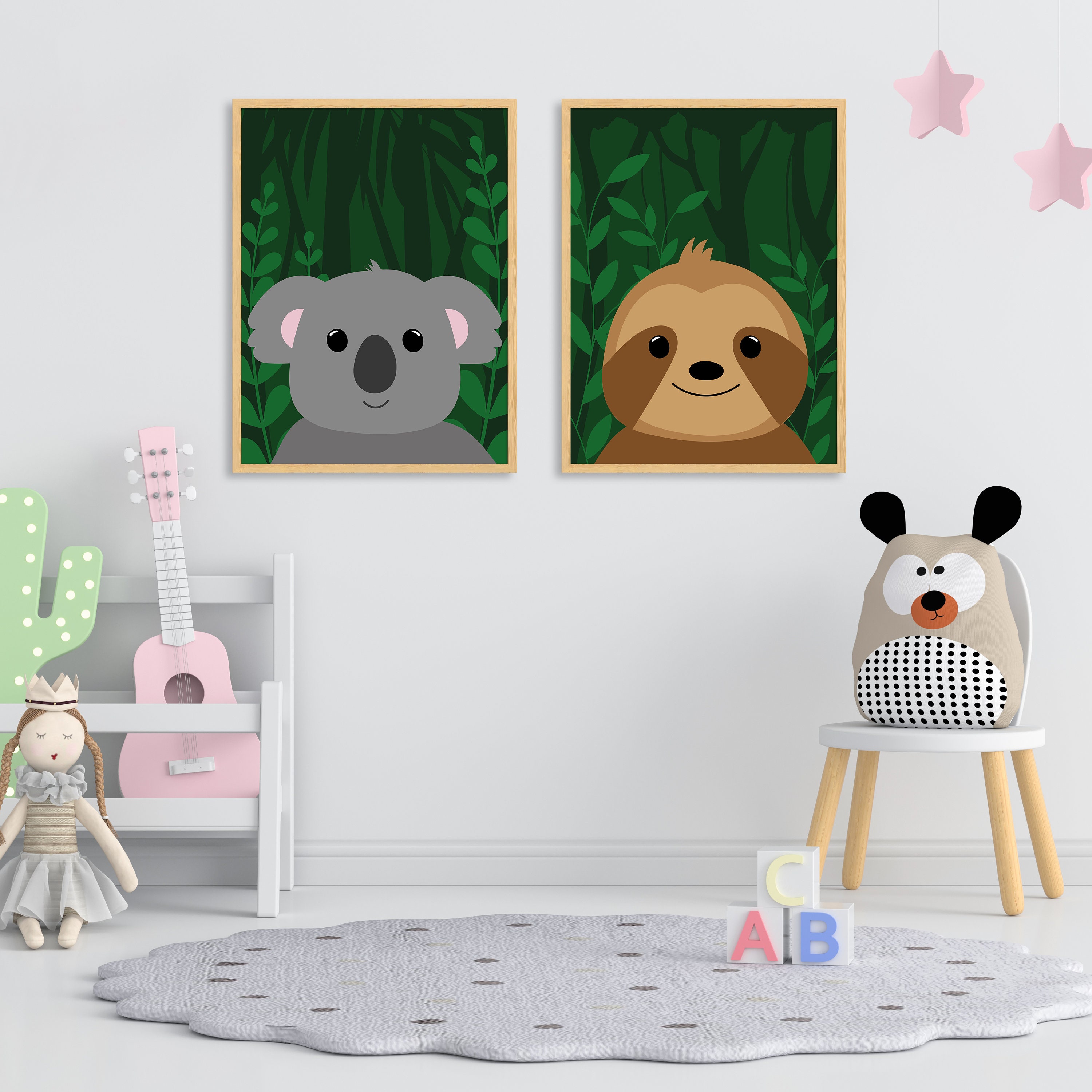 Cute koala print koala kids poster jungle room decor Etsy