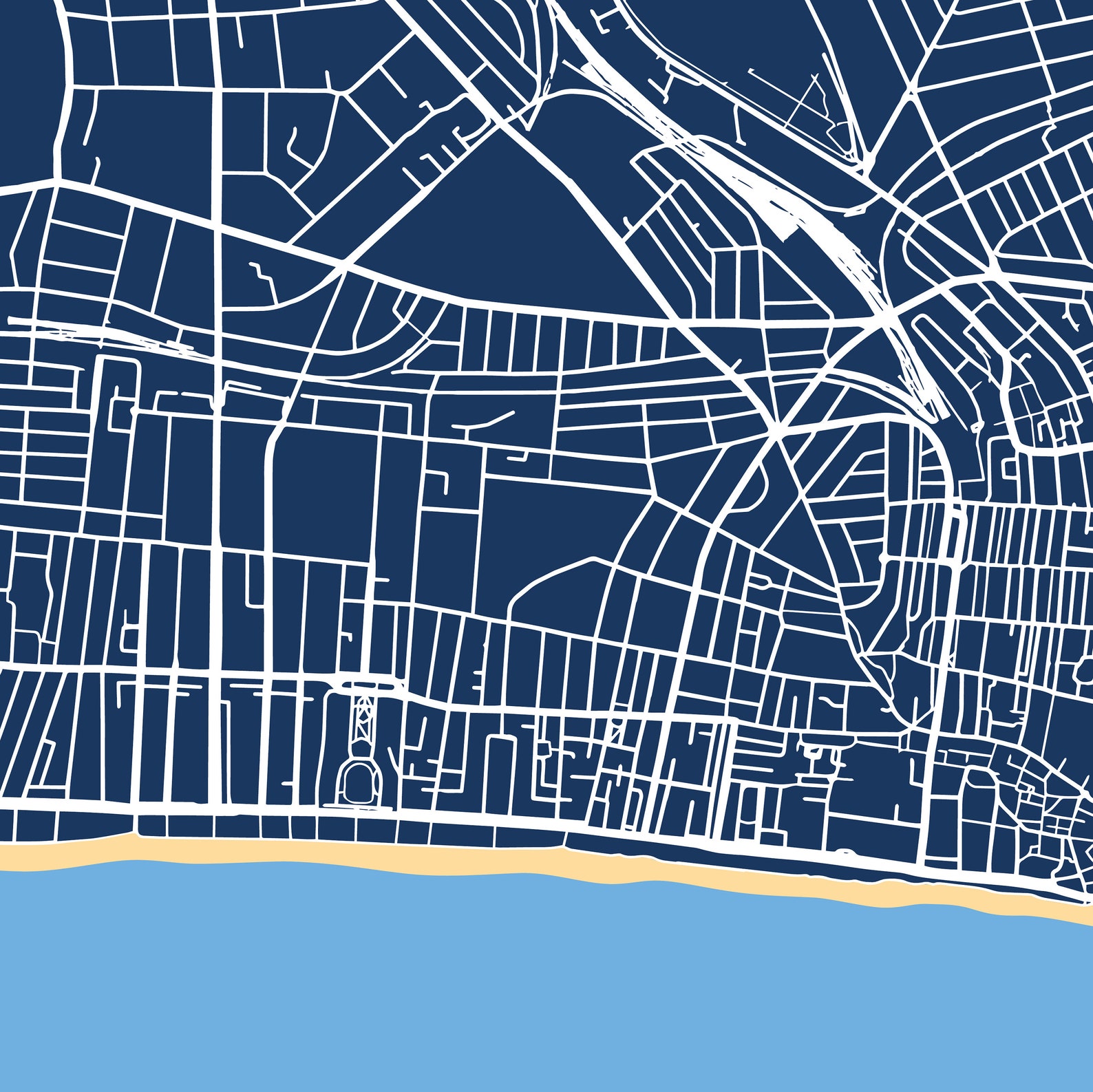 Brighton print Brighton and Hove map Brighton travel map | Etsy