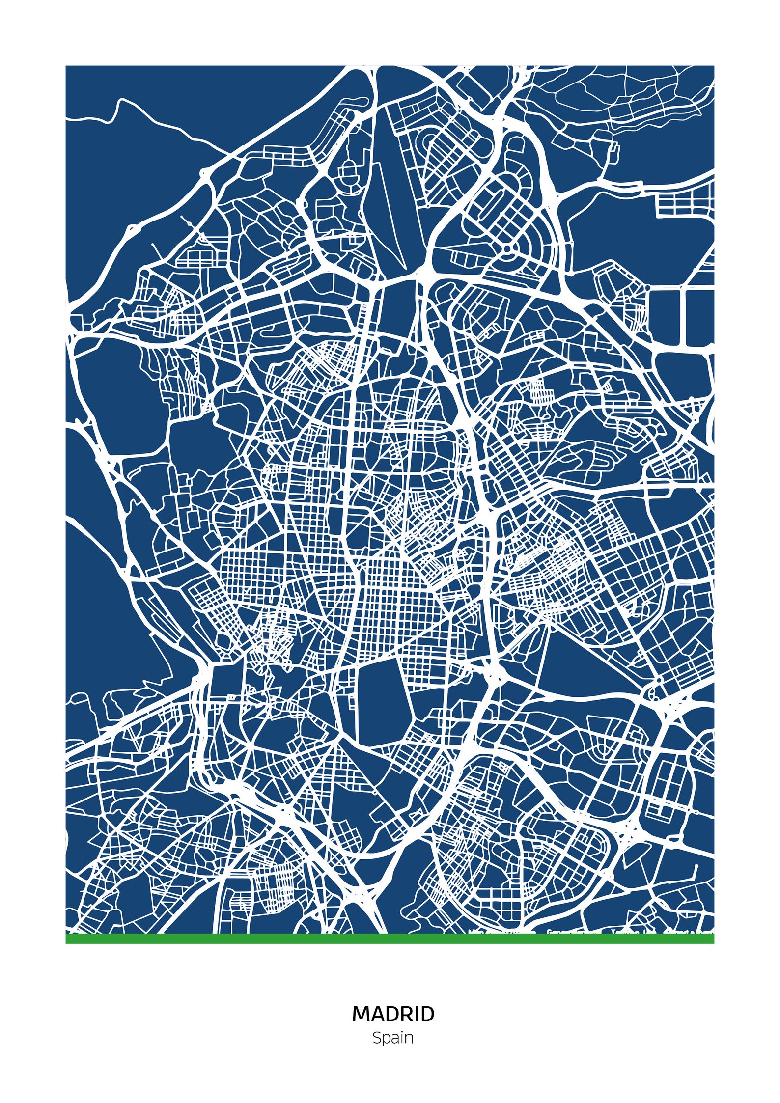 Madrid city map Madrid print Madrid Spain wall art | Etsy