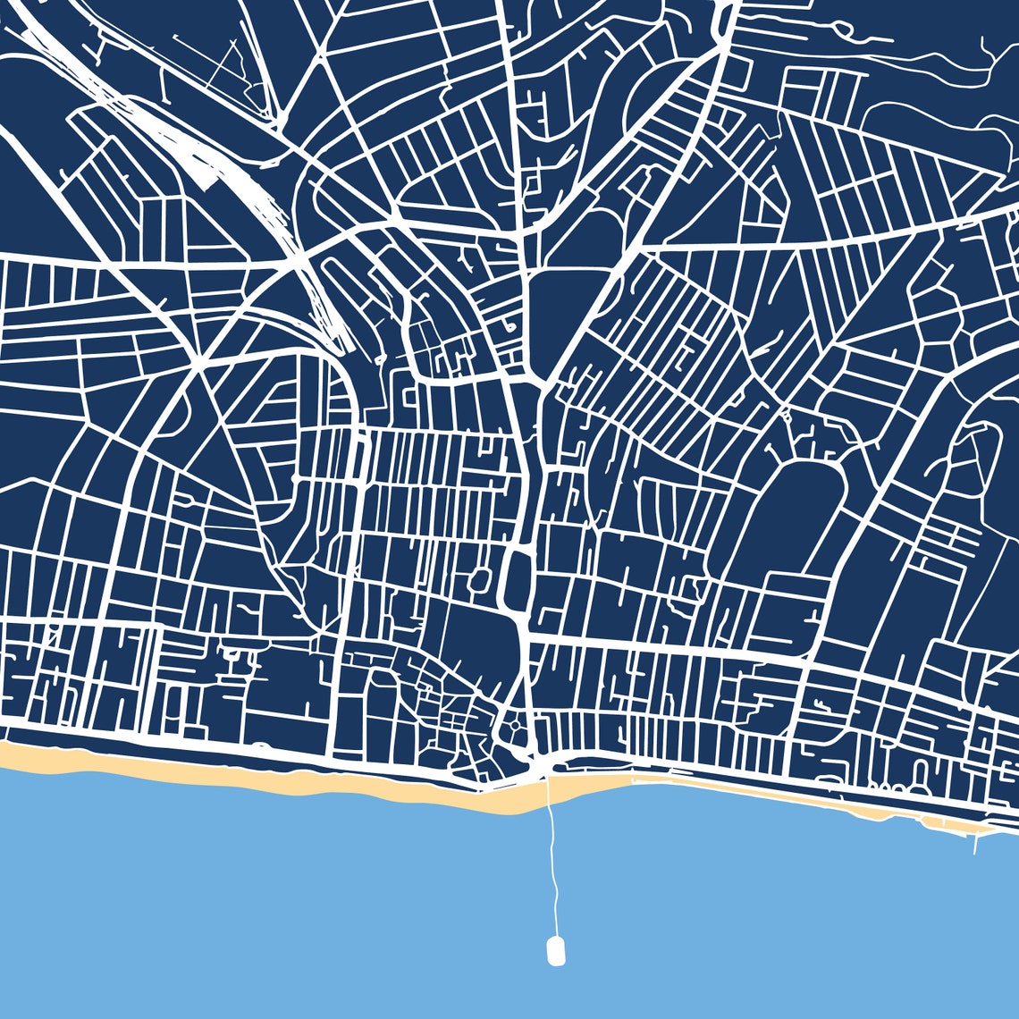 Brighton print Brighton and Hove map Brighton travel map | Etsy