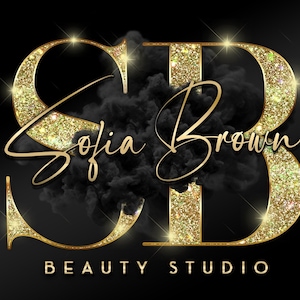 Gold Black Watercolor Logo, Smoke Logo, Beauty Logo, Makeup Artist Logo, Signature Logo, Boutique Logo, Hair Logo, Lashes Logo, Nails Logo