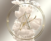 Beauty logo, Lash Logo, Business logo, Hair Logo, Nail Logo, Makeup Artist Logo, Boutique logo, Cosmetic Logo, Circle logo, Beige Logo