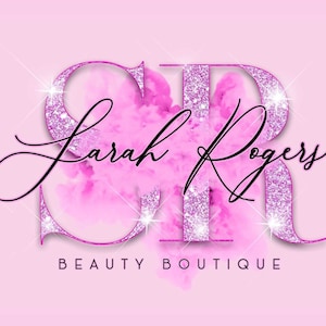 Pink Watercolor Logo, Smoke Logo, Beauty Logo, Makeup Artist Logo, Signature Logo, Boutique Logo, Hair Logo, Lashes Logo, Nails Logo