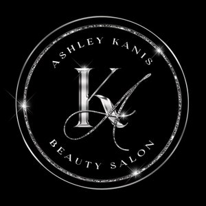 Beauty logo, Lash Logo, Business logo, Hair Logo, Nail Logo, Makeup Artist Logo, Boutique logo, Cosmetic Logo, Circle logo, Silver logo