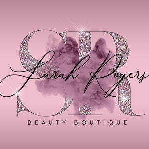 Lilac Watercolor Logo, Smoke Logo, Beauty Logo, Makeup Artist Logo, Signature Logo, Boutique Logo, Hair Logo, Lashes Logo, Nails Logo