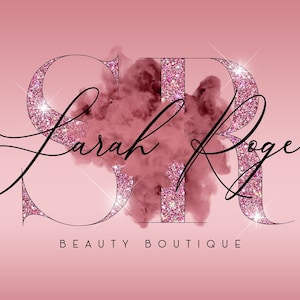Rose Gold Watercolor Logo, Smoke Logo, Beauty Logo, Makeup Artist Logo, Signature Logo, Boutique Logo, Hair Logo, Lashes Logo, Nails Logo
